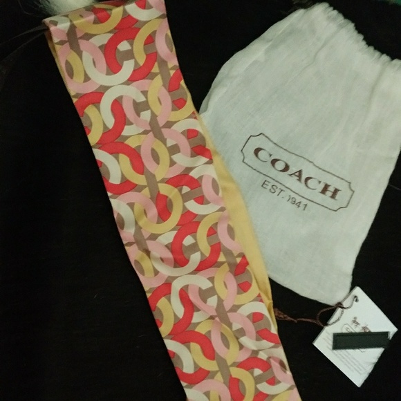Coach ~ Silk Reversible Graphic Kristin C Chainlink Italian Print Handbag Scarf - Picture 4 of 6